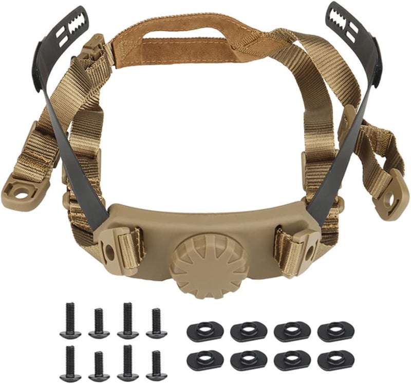 AZB Tactical Helmet Strap Adjustable Chin Strap Inner Suspension System with Bolts and Screws for Tactical Fast MICH IBH Airsoft Helmets - Image 1